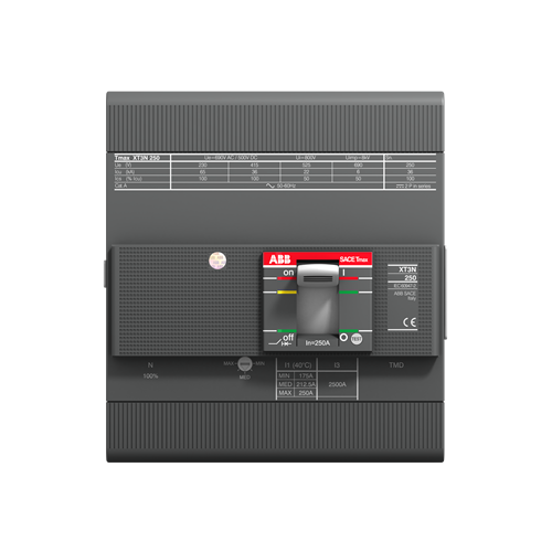1SDA068070R1 - XT3N 250 TMD 250-2500 4p F F InN=100% - MCCB - 250A - 4P - 36kA